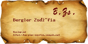 Bergler Zsófia névjegykártya